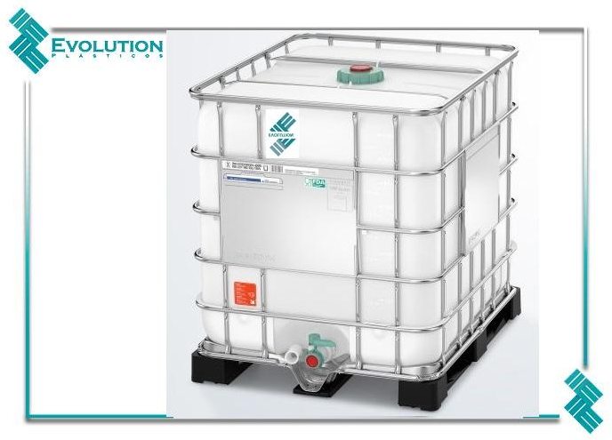 Galão IBC 1000L com Pallet Plástico